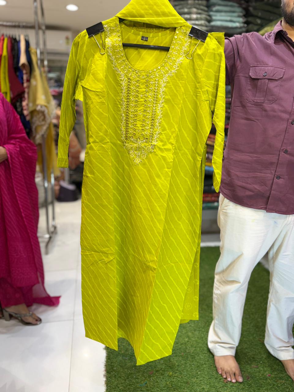 Pure Cotton Chatni Green 3pc Set