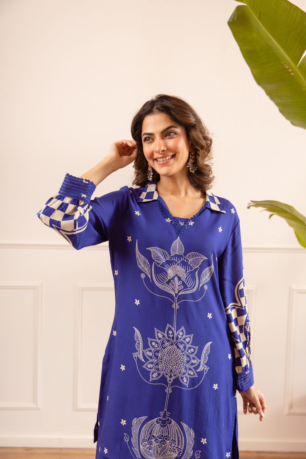Pure German Rayon Royal Blue 2pc Set