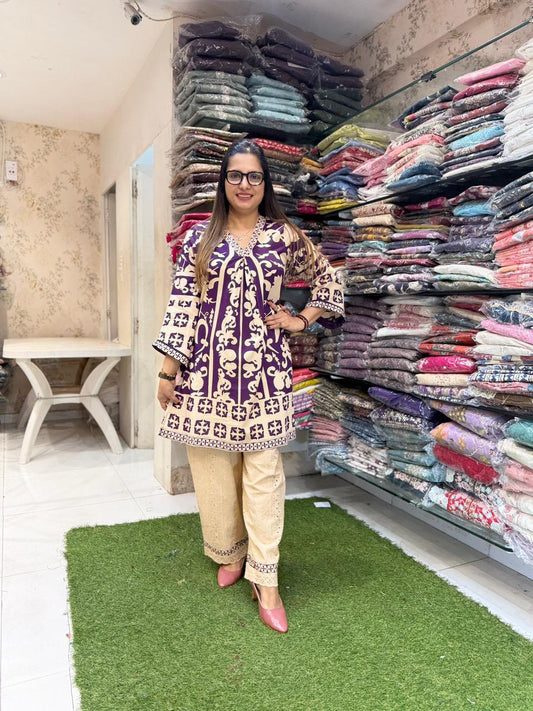 Pure Cotton Purple 2pc Set