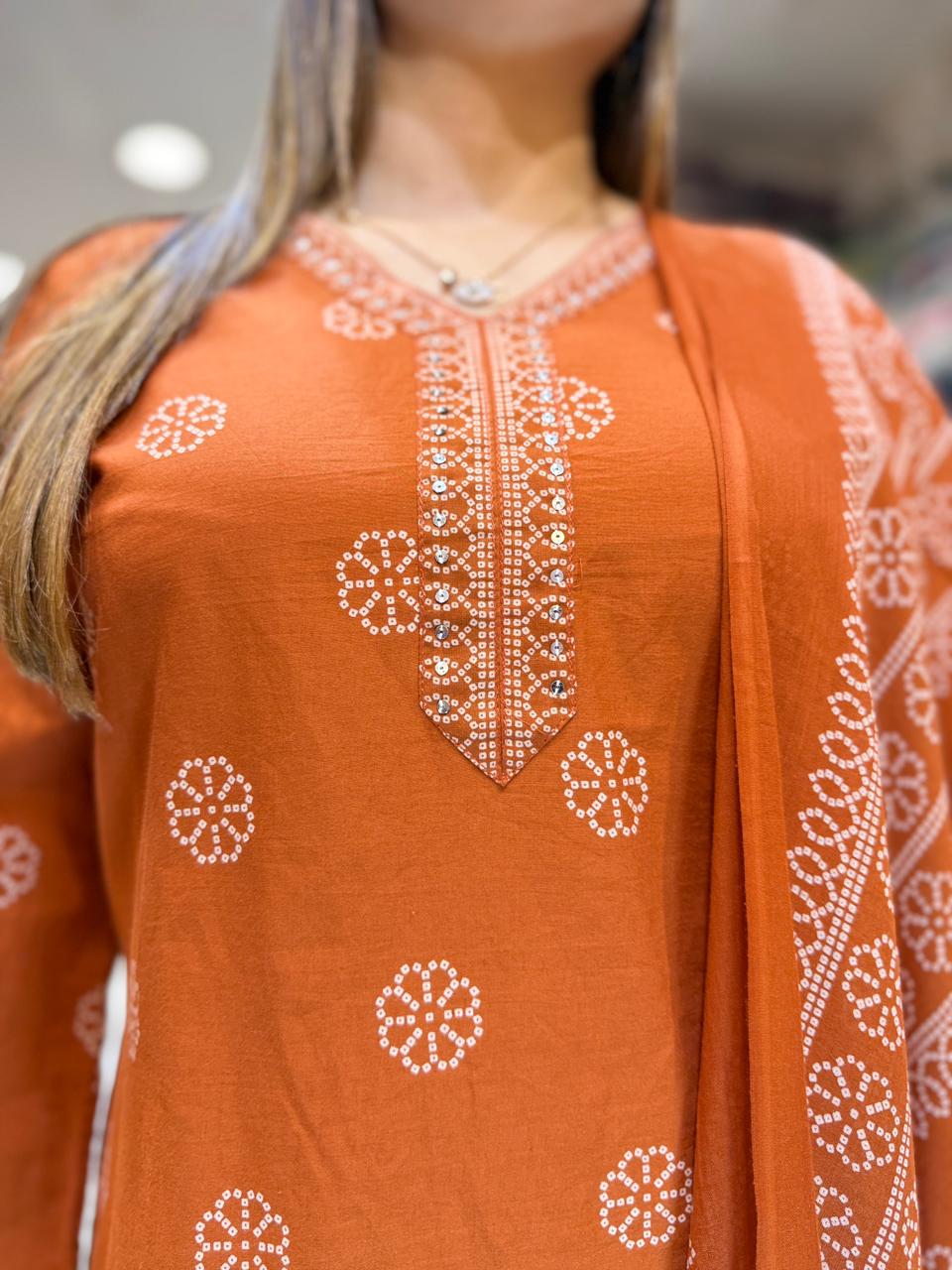 Pure Cotton Orange 3pc Set