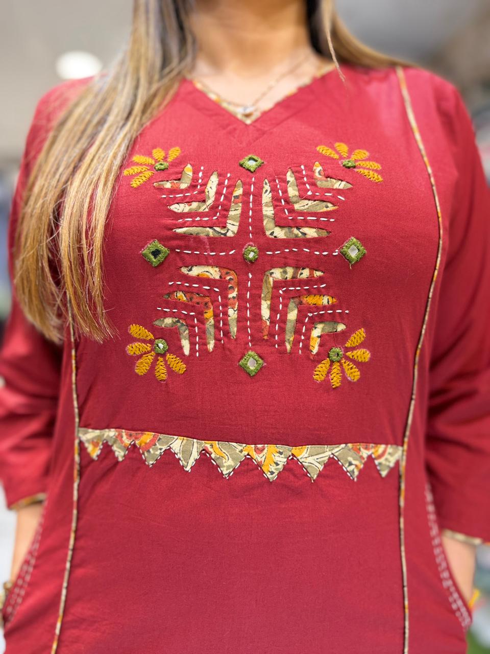 Pure Cotton Maroon 2pc Set