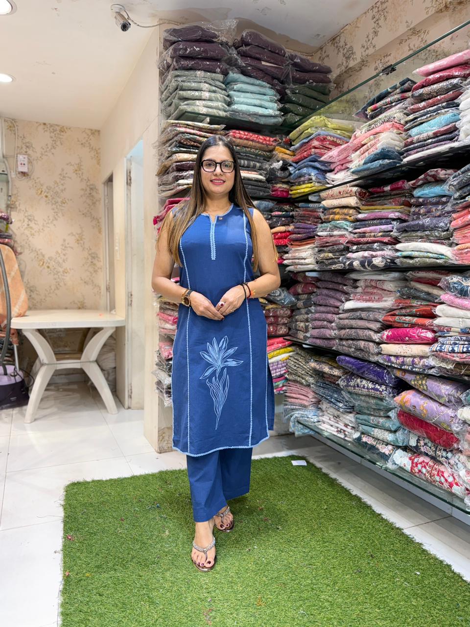 Pure Flex cotton Blue cordset