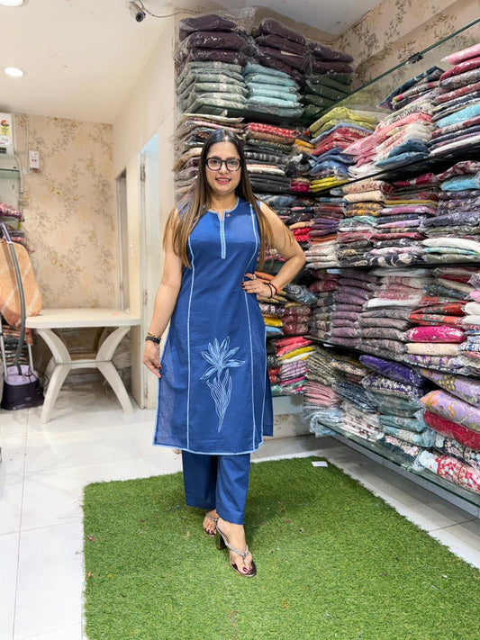Pure Flex cotton Blue cordset