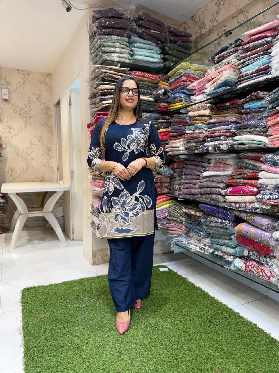 Pure Cotton Navy Blue 2pc Set
