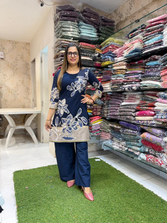 Pure Cotton Navy Blue 2pc Set
