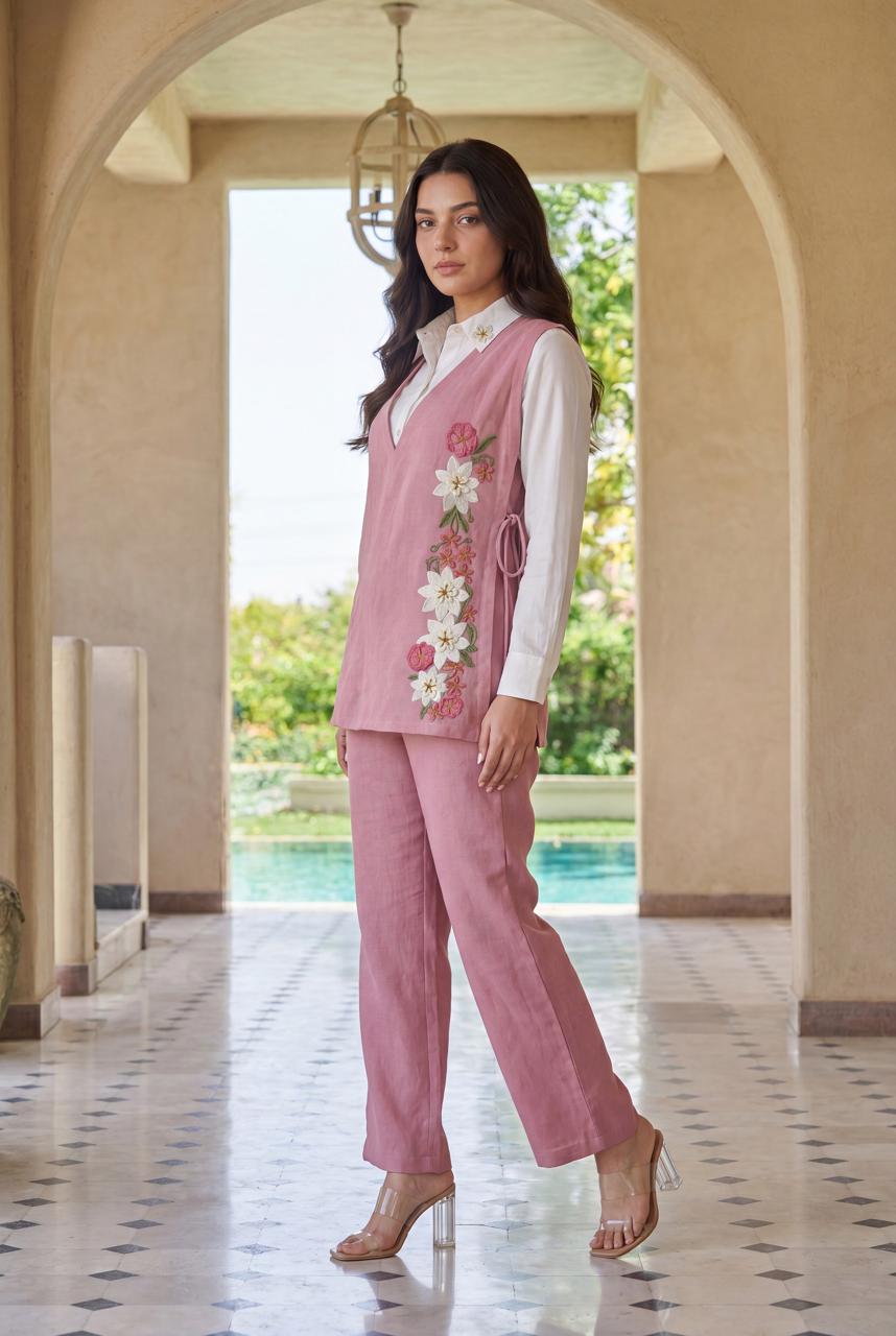 Pure Linen Pink 3pc Set