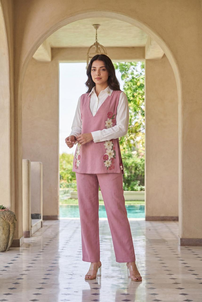 Pure Linen Pink 3pc Set