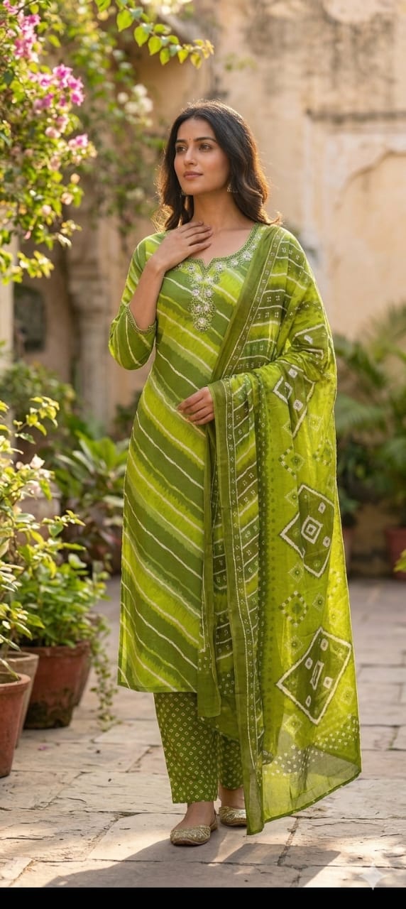 Pure Cotton Green 3pc Set