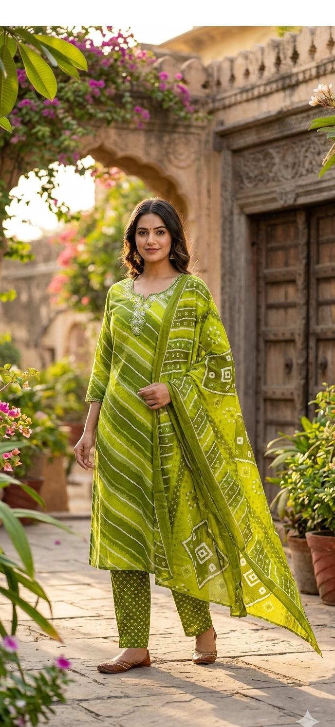 Pure Cotton Green 3pc Set
