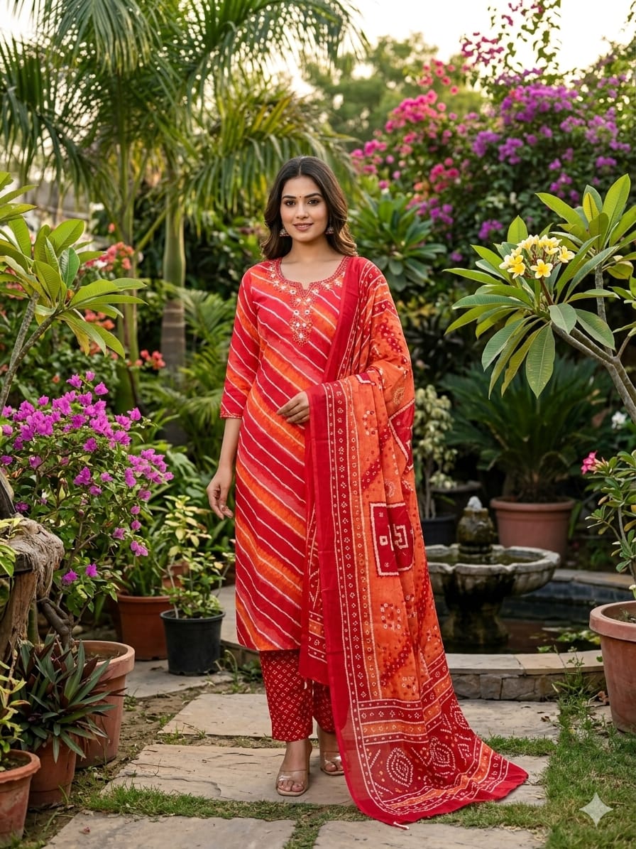 Pure Cotton Tomatto Red 3pc Set
