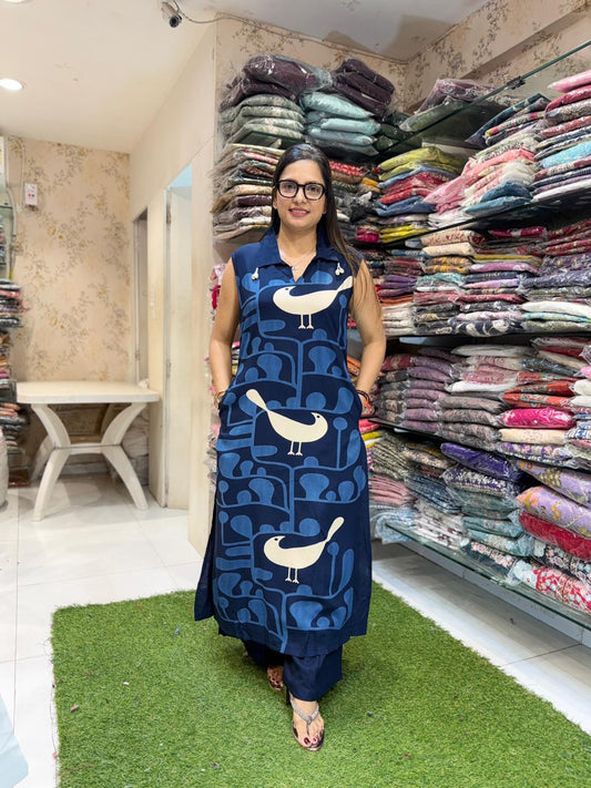 Pure German Rayon Blue 2pc Set