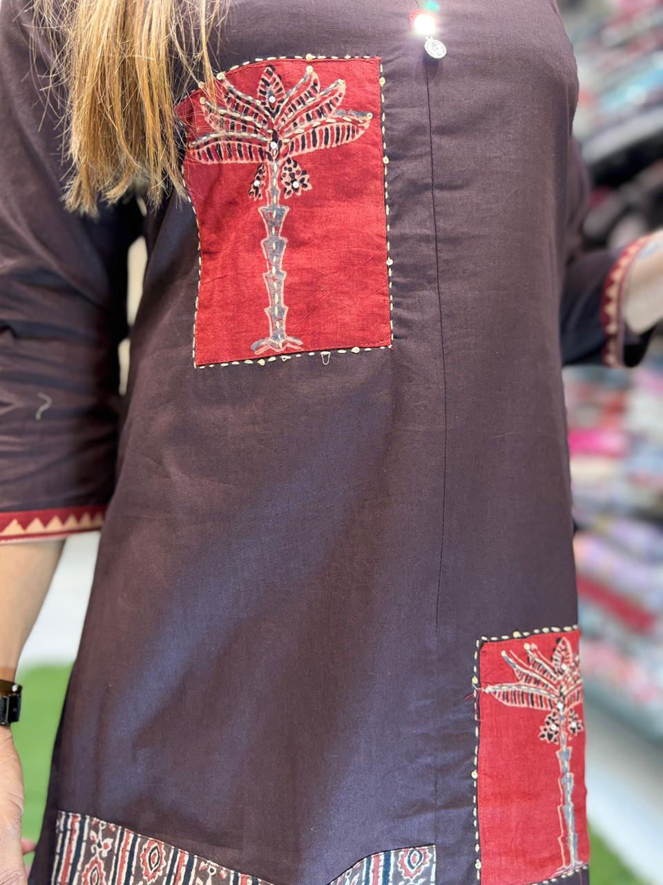 Pure Cotton Brown Farsi Salwar 3pc Set