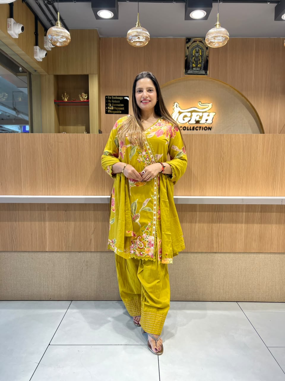 Pure Cotton Mustard Yellow Farsi Salwar 3pc Set