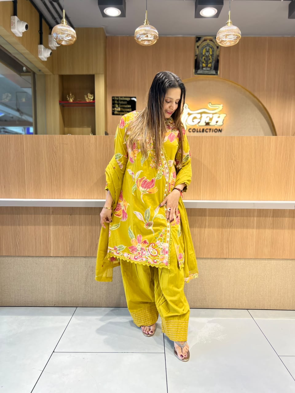 Pure Cotton Mustard Yellow Farsi Salwar 3pc Set