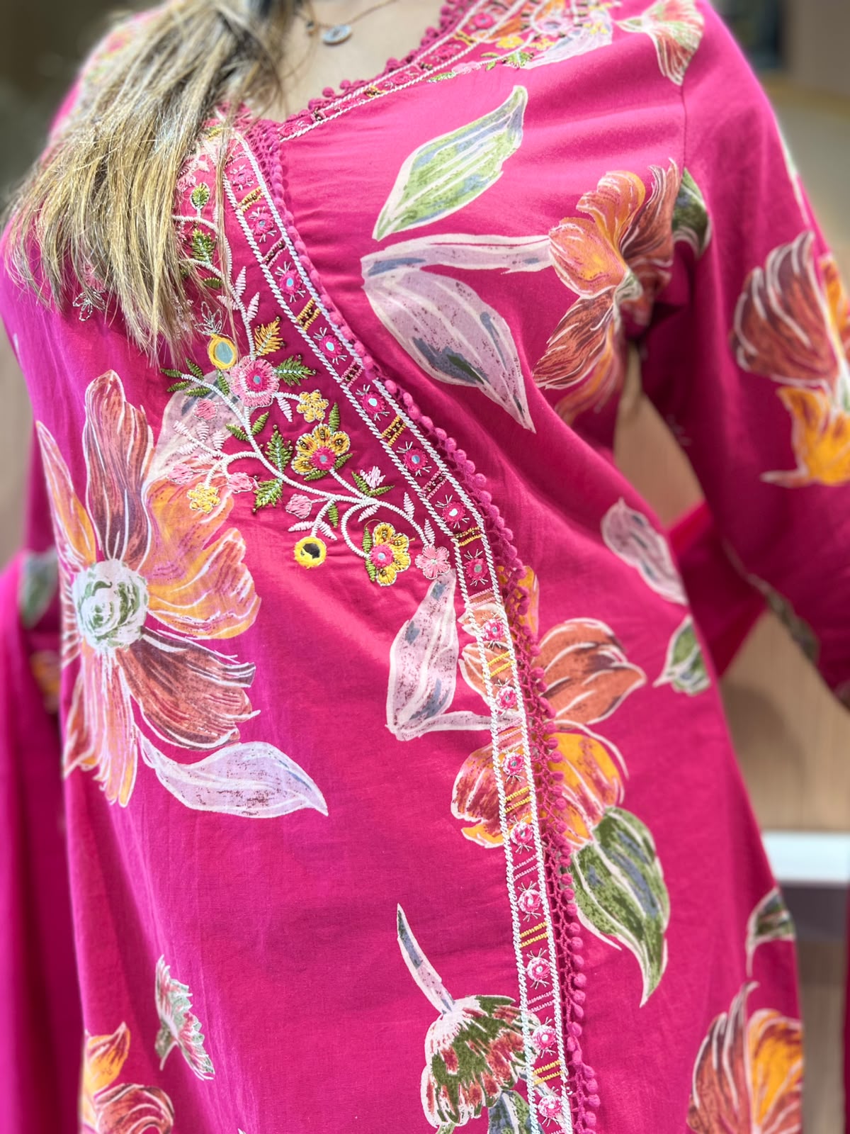 Pure Cotton Pink Farsi Salwar 3pc Set