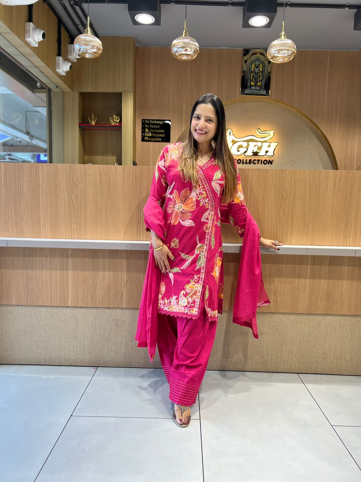 Pure Cotton Pink Farsi Salwar 3pc Set