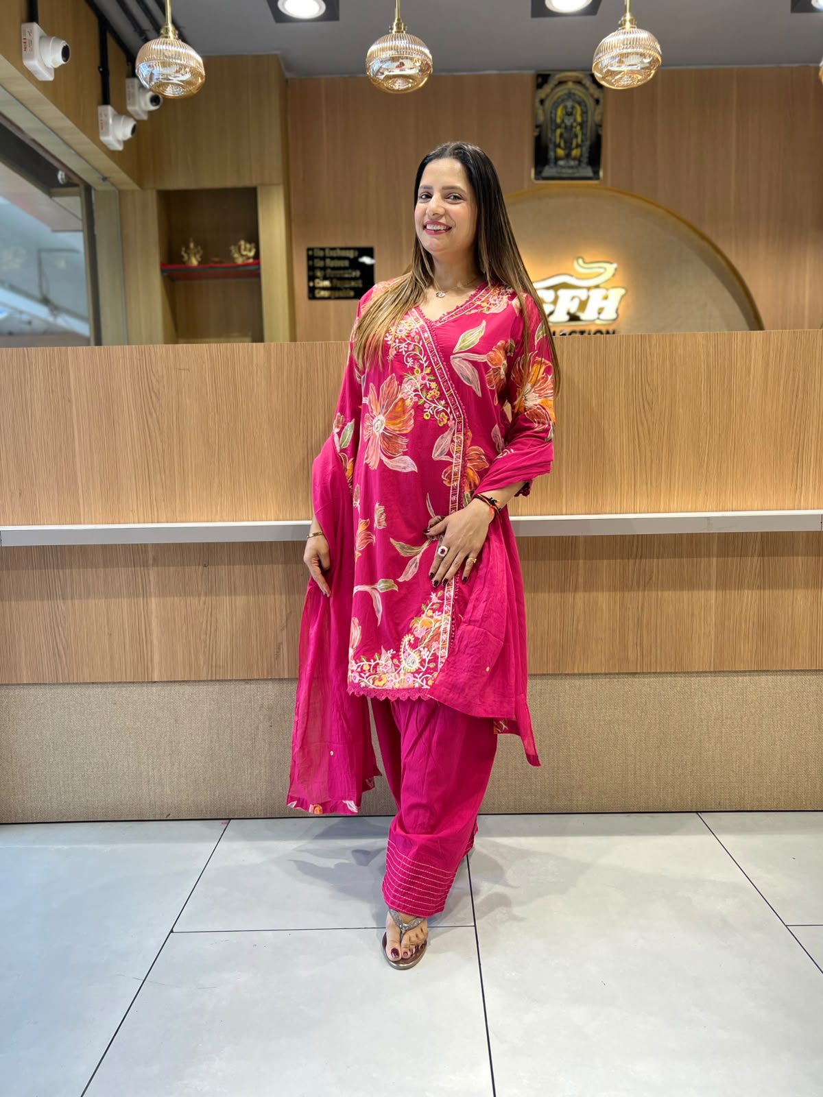 Pure Cotton Pink Farsi Salwar 3pc Set
