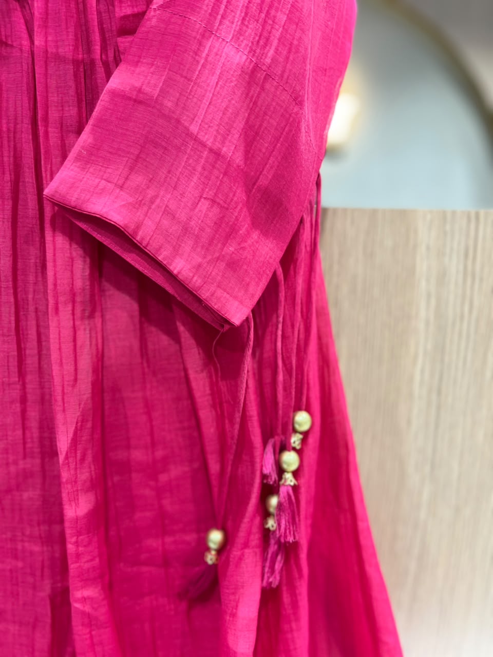 Pure Banaras Mull Chanderi Pink 3pc Set