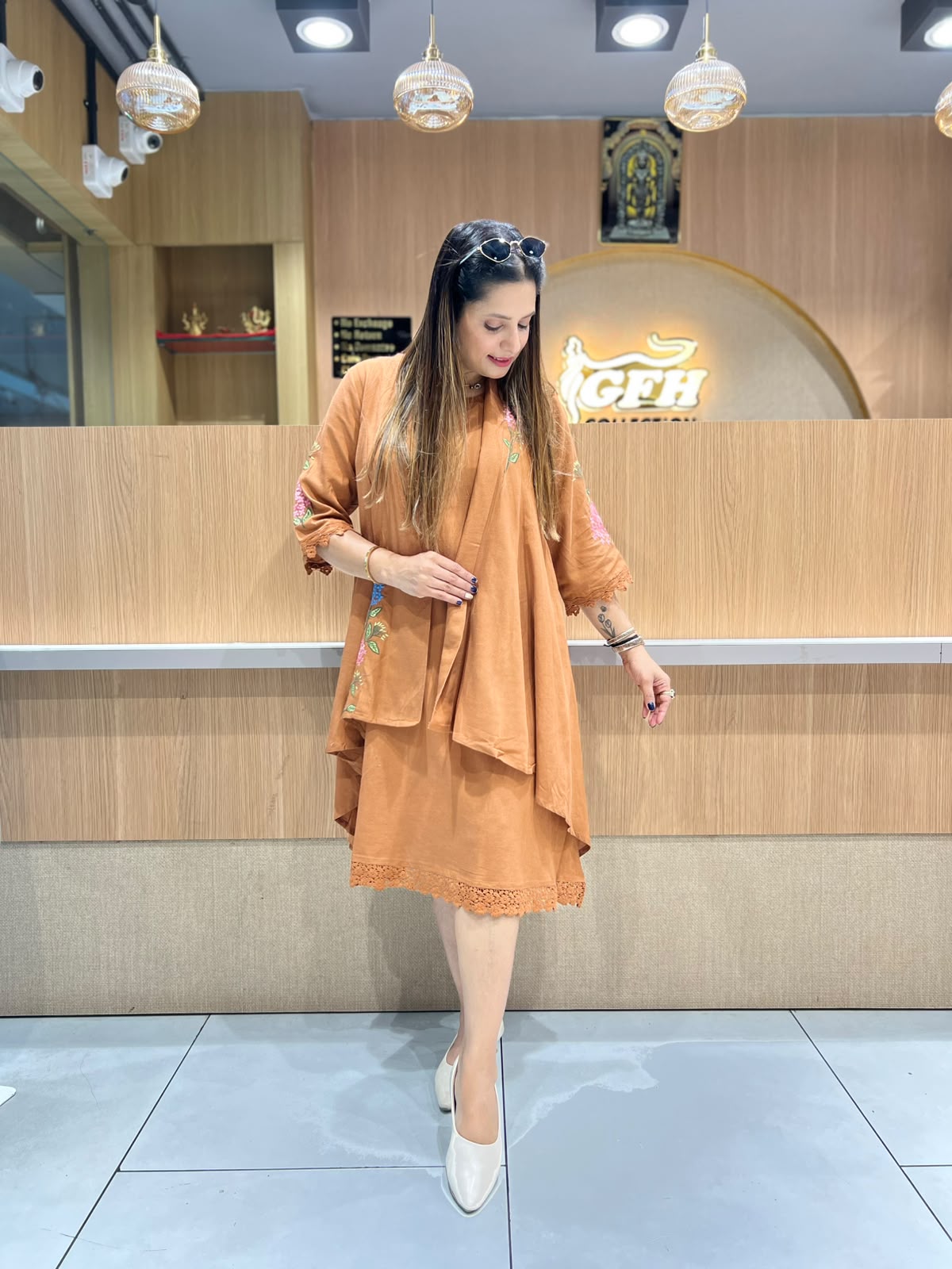Pure Cotton Rust Orange Midi