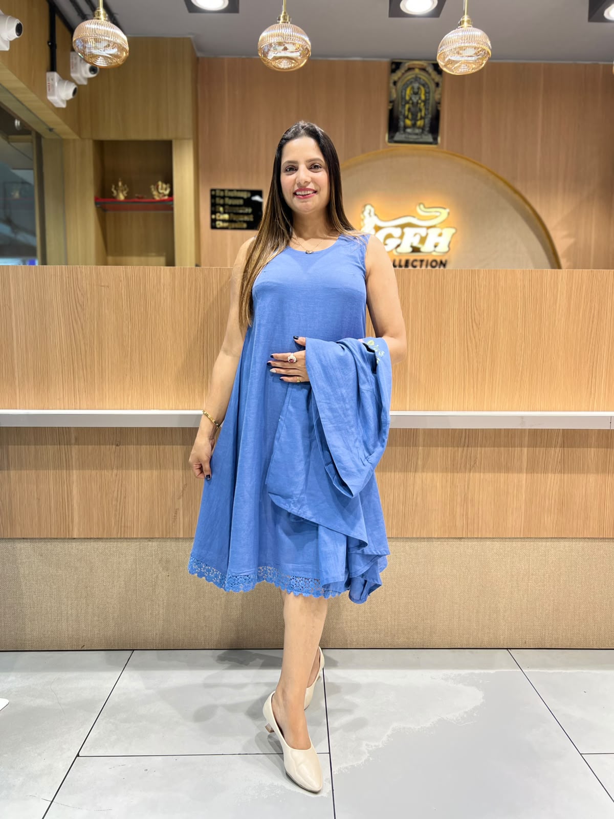 Pure Cotton Blue Midi