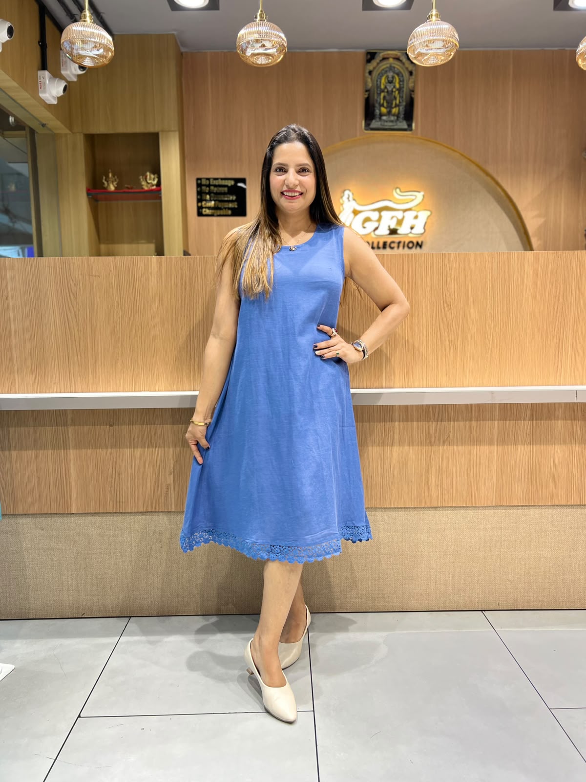 Pure Cotton Blue Midi