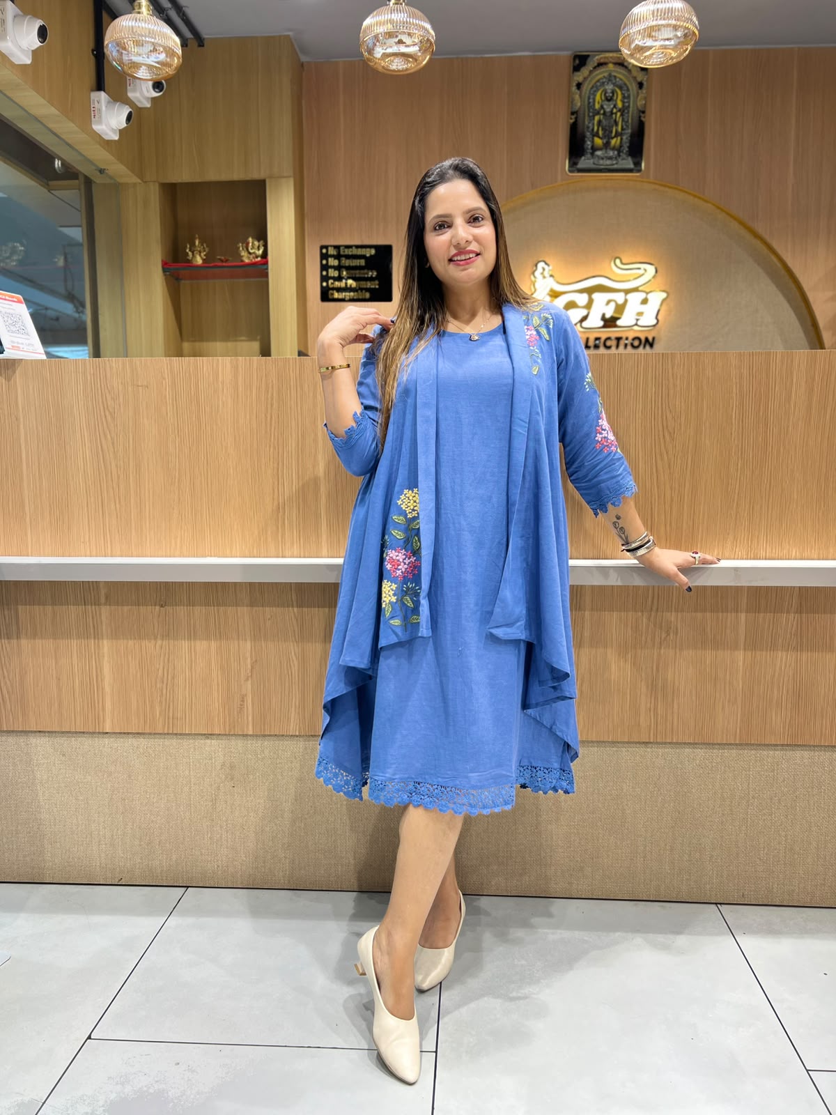 Pure Cotton Blue Midi