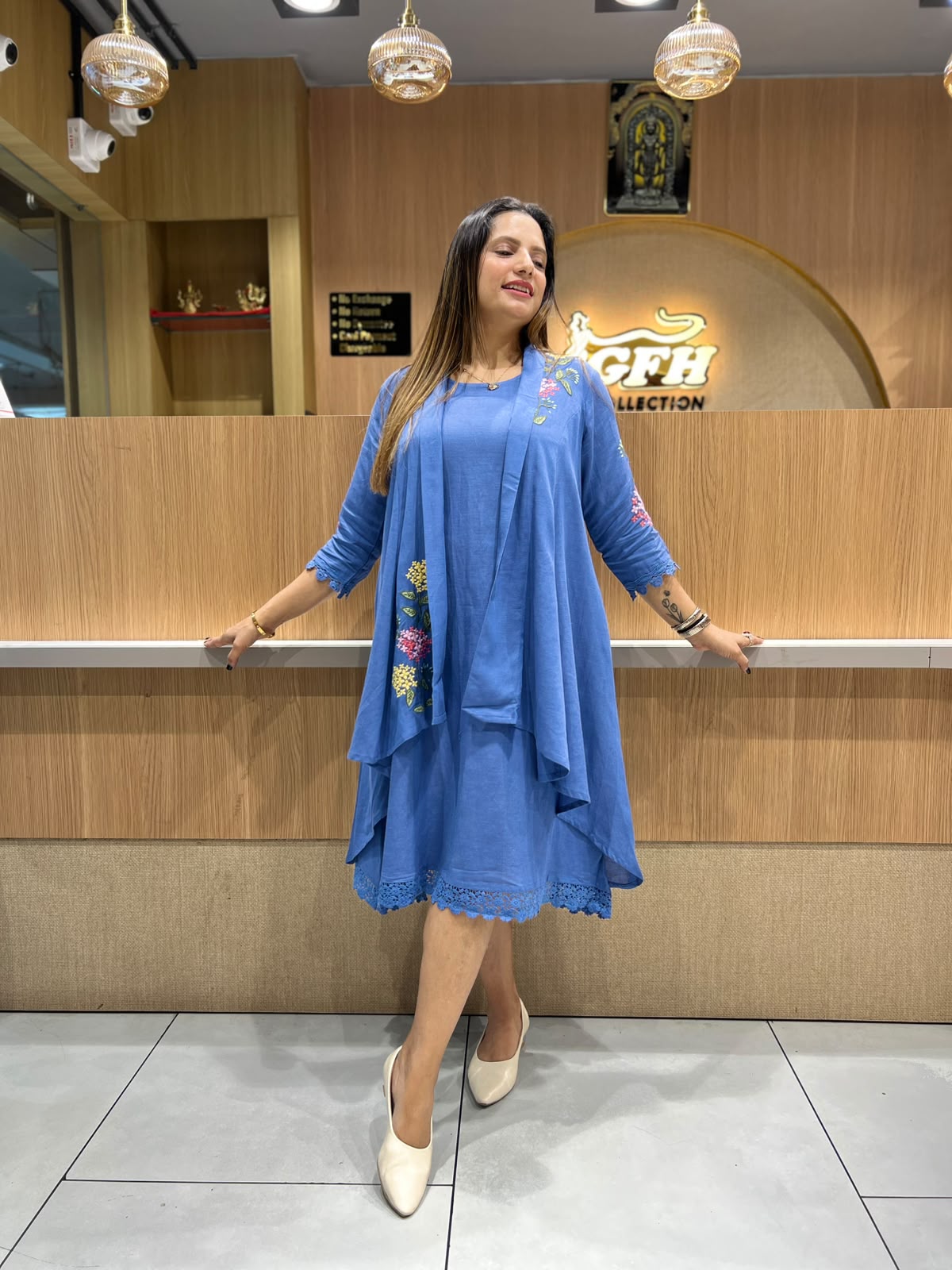 Pure Cotton Blue Midi