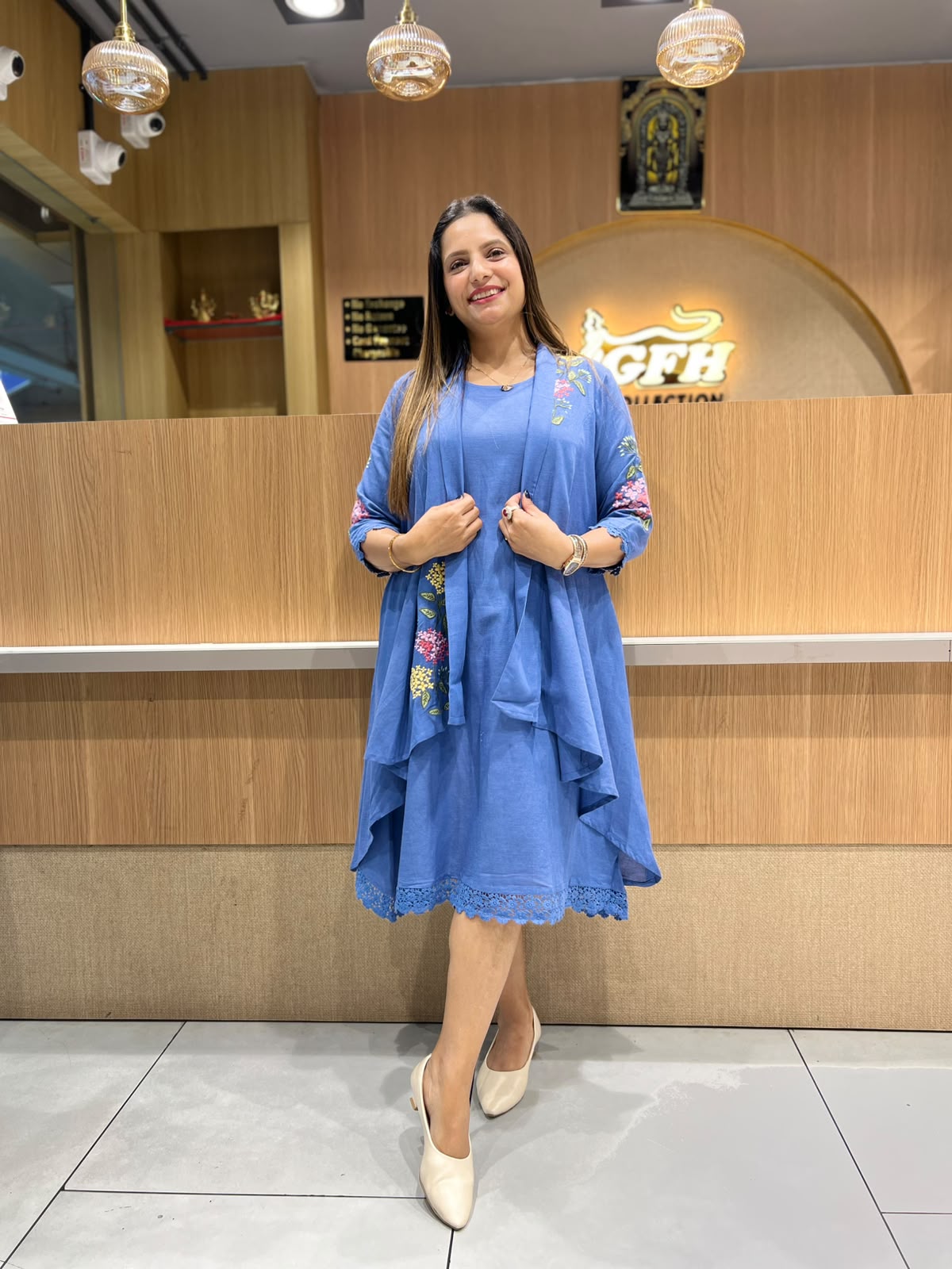 Pure Cotton Blue Midi