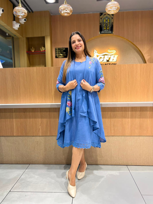 Pure Cotton Blue Midi