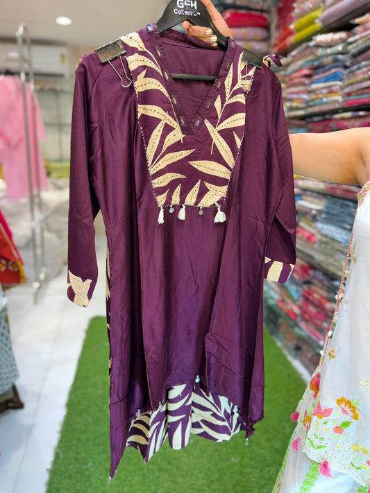 Pure Gaji Silk Dark Wine 2pc Set