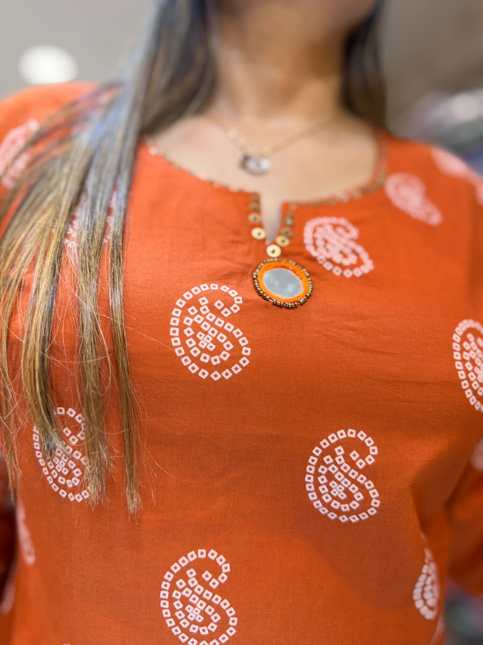 Pure Cotton Farsi Salwar Orange 3pc Set