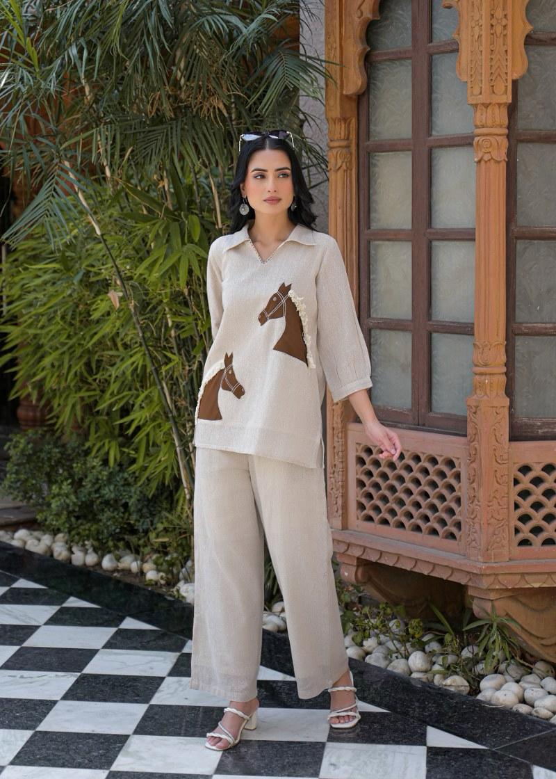 Pure Jute Cotton Off White 2pc Set