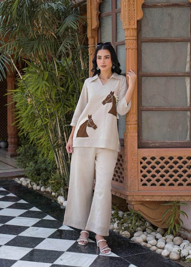 Pure Jute Cotton Off White 2pc Set