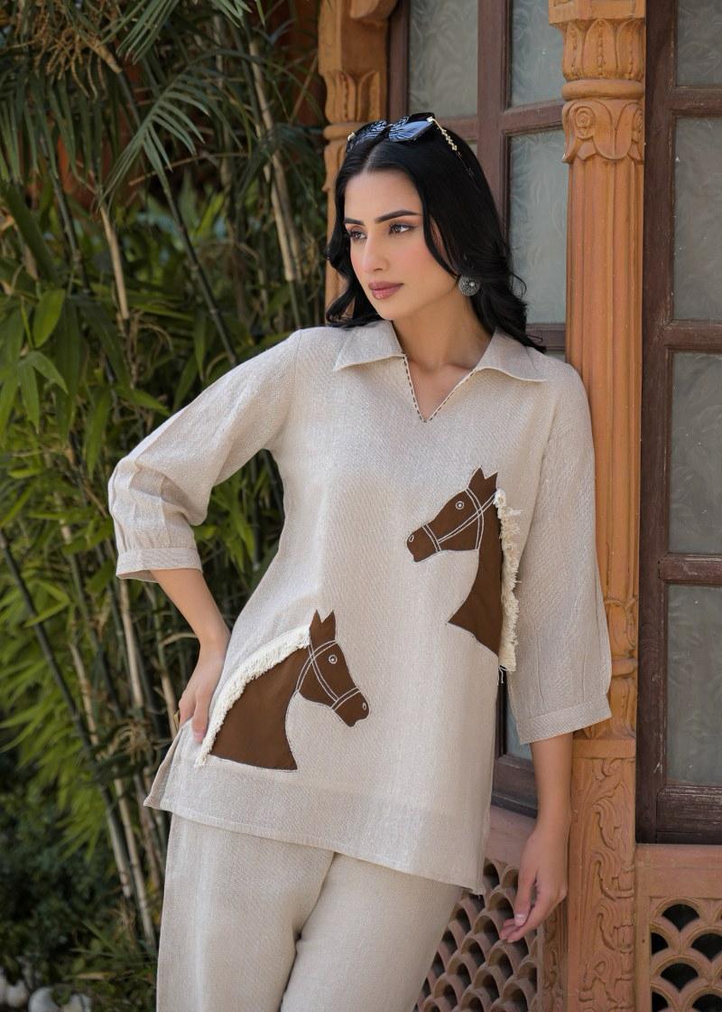 Pure Jute Cotton Off White 2pc Set
