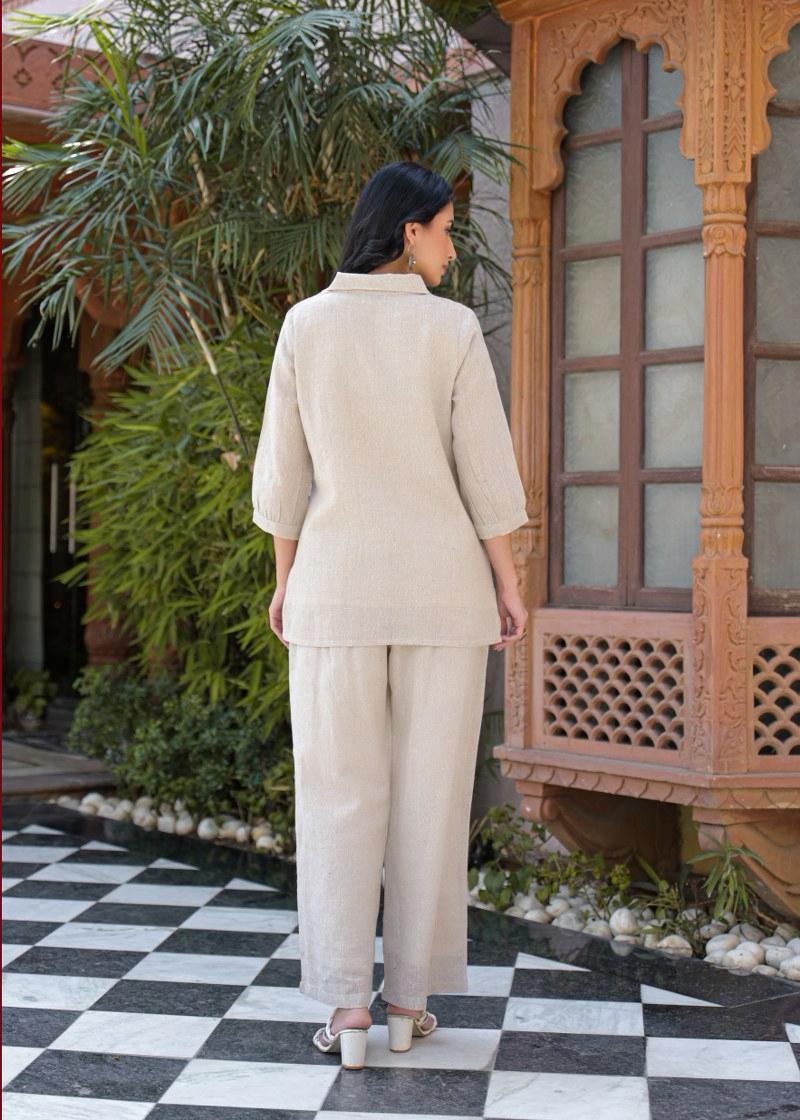 Pure Jute Cotton Off White 2pc Set