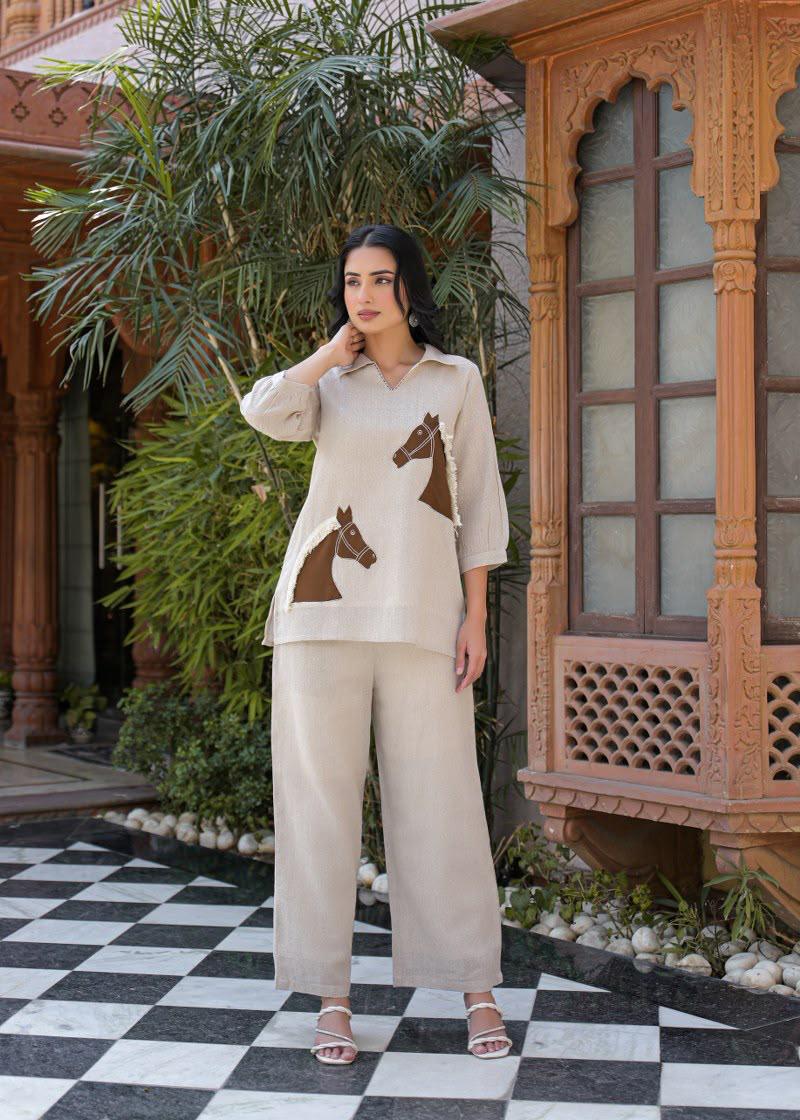 Pure Jute Cotton Off White 2pc Set