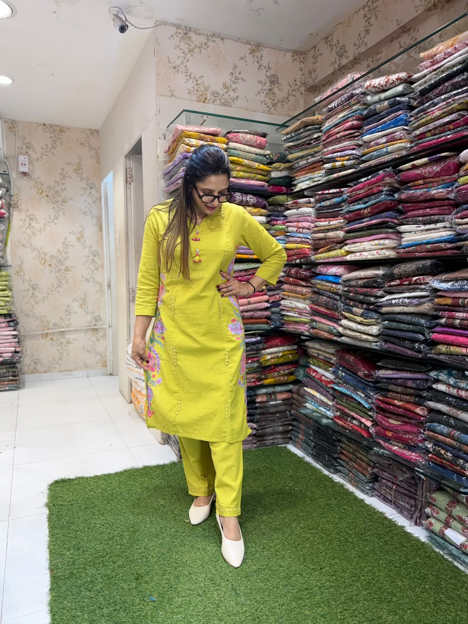 Pure Flex Cotton Chatni Green 2pc Set