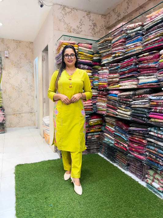 Pure Flex Cotton Chatni Green 2pc Set
