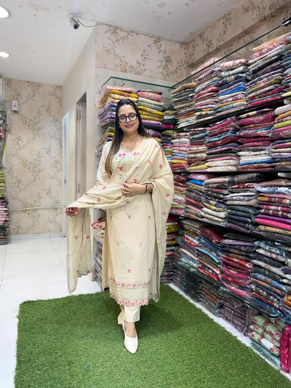 Pure Slub Cotton Cream 3pc Set