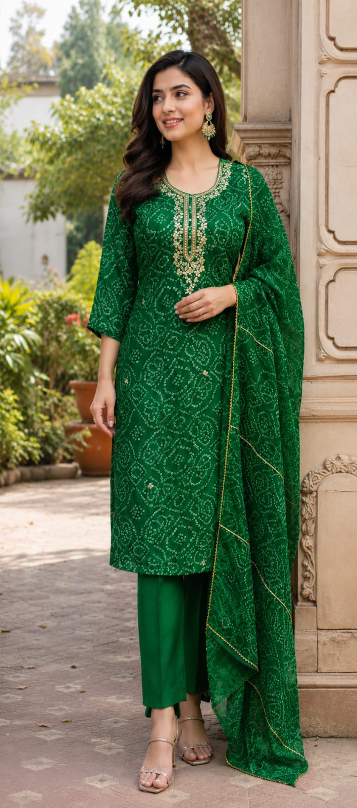 Pure Georgette Green 3pc Set