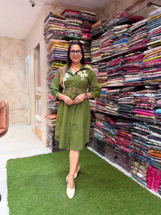 Pure Flex Cotton Green Midi