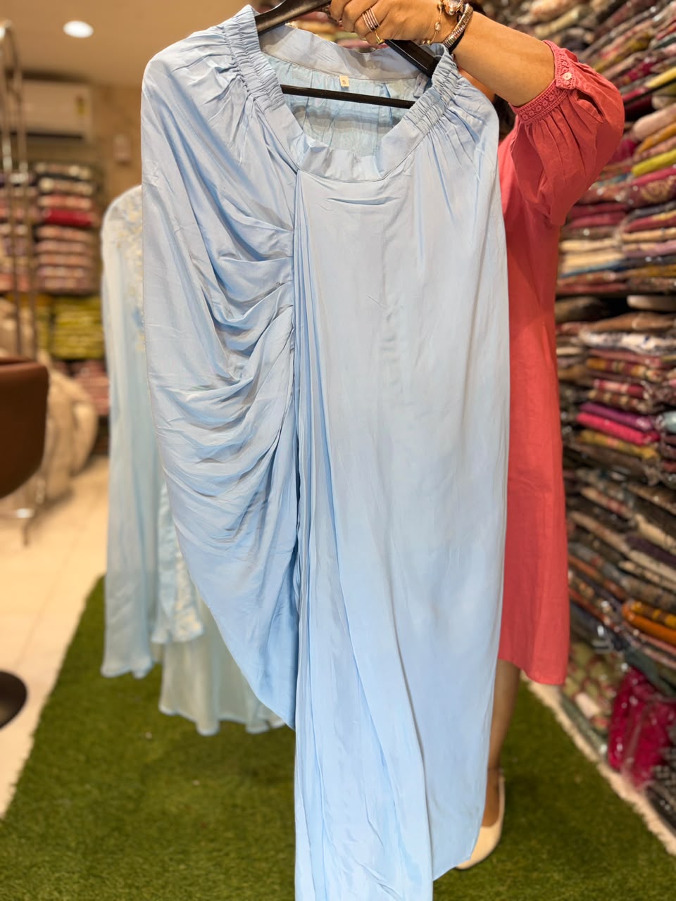 Pure Viscoce Organza Sky Blue 3pc Set