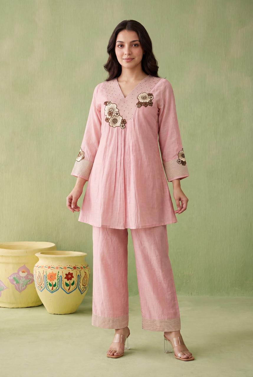 Pure Linen Baby Pink 2pc Set