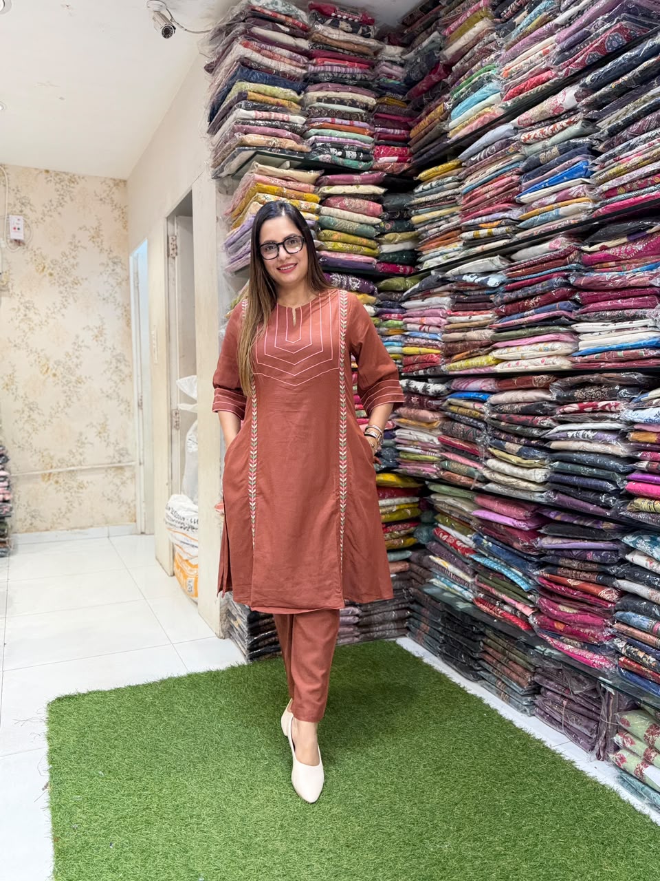 Pure Linen Cotton Brown 2pc Set