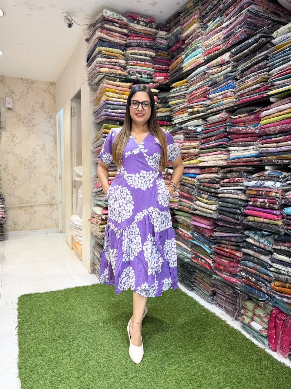 Pure Cotton Purple Midi