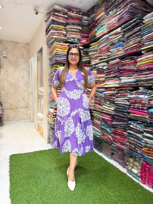 Pure Cotton Purple Midi