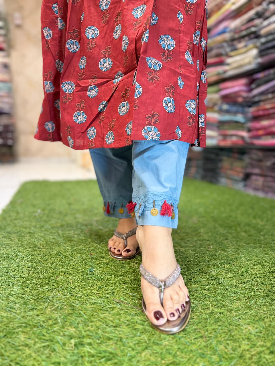 Pure Cotton Maroon 2pc Set