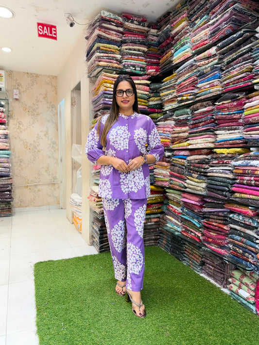 Pure Cotton Purple 2pc Set