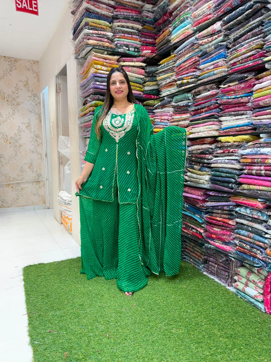 Pure Georgette Green 3pc Set