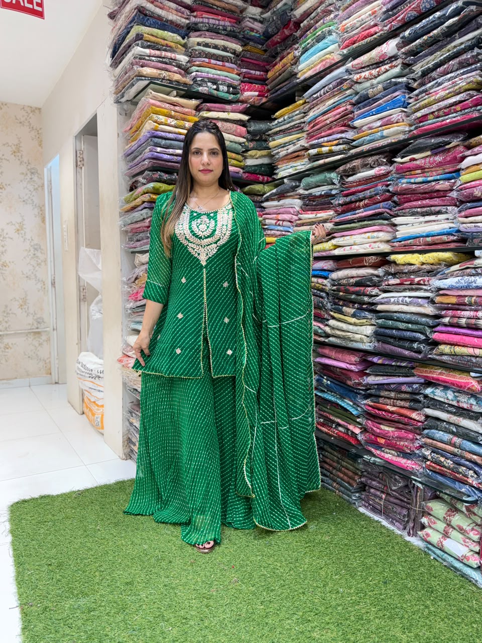 Pure Georgette Green 3pc Set